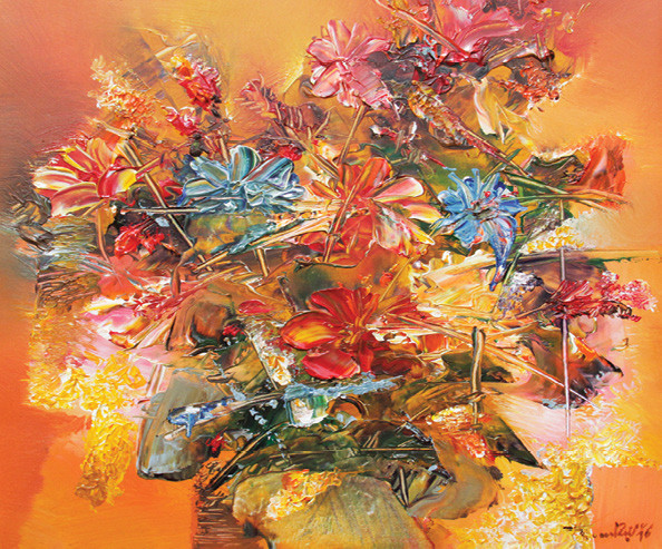 Hương xu&acirc;n - Tranh Acrylic của Trương Minh Dự