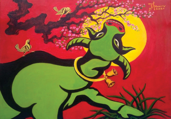 Ch&agrave;o xu&acirc;n - Tranh Acrylic của Thanh Th&aacute;i